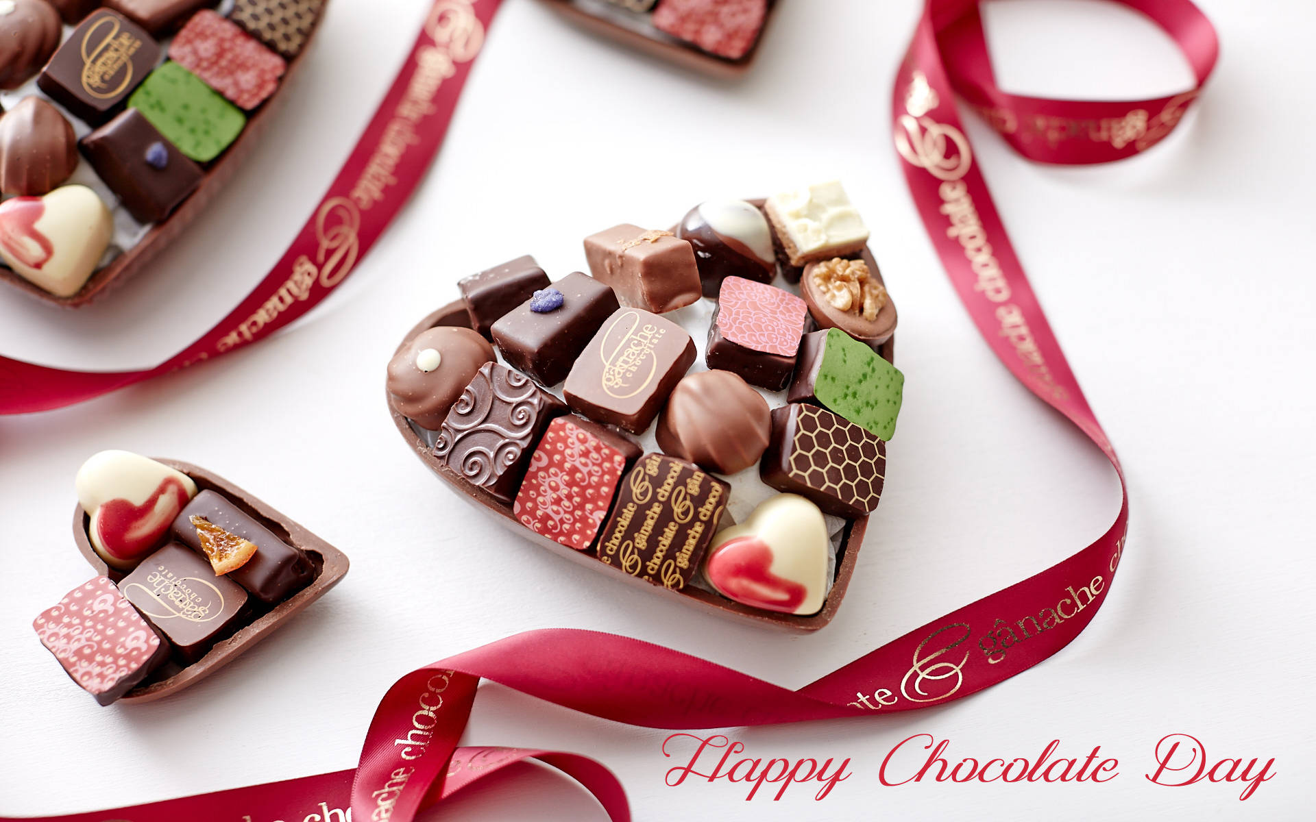 Chocolate Day Red Ribbon Background