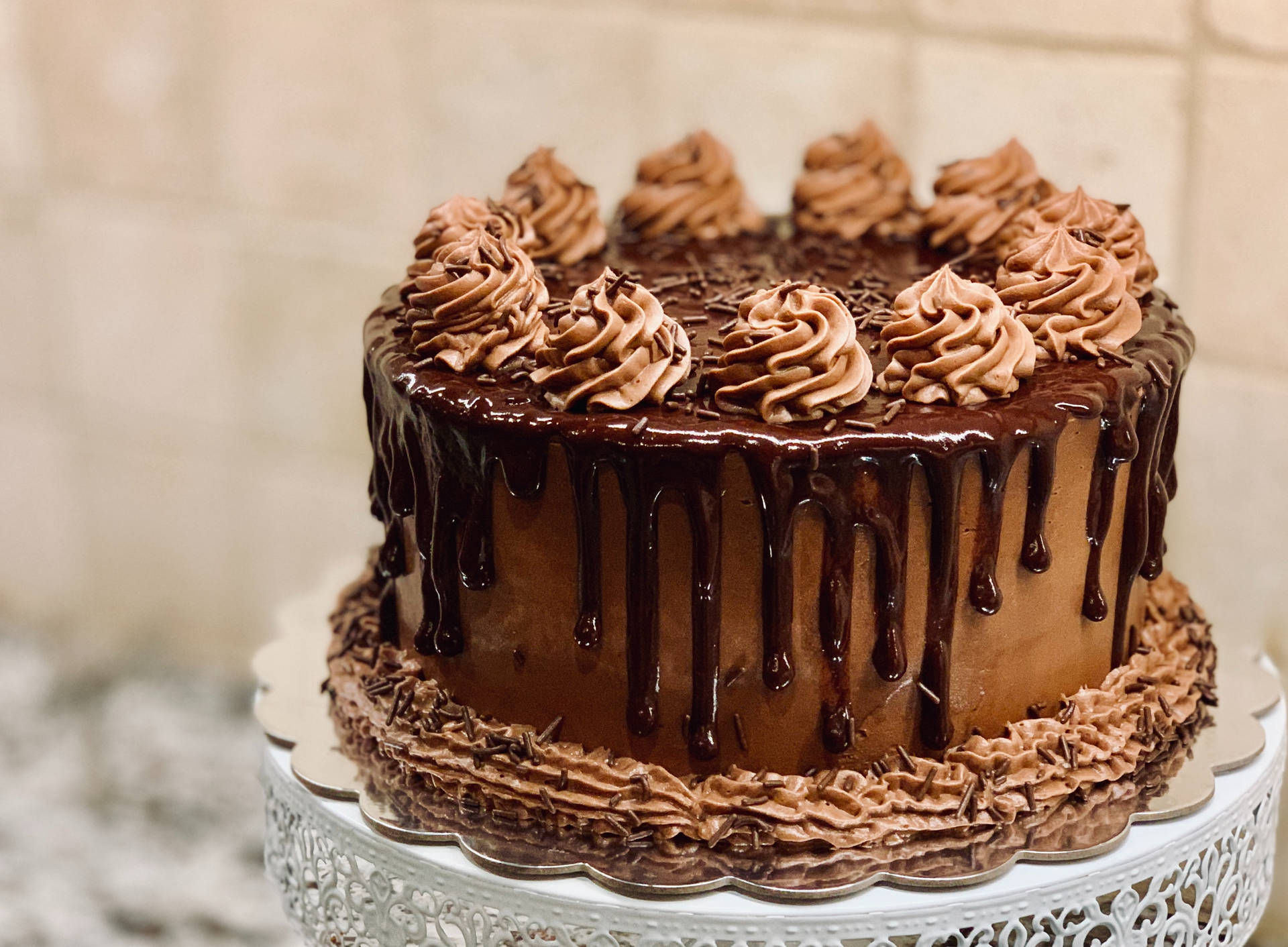 Chocolate Drip Cake Background
