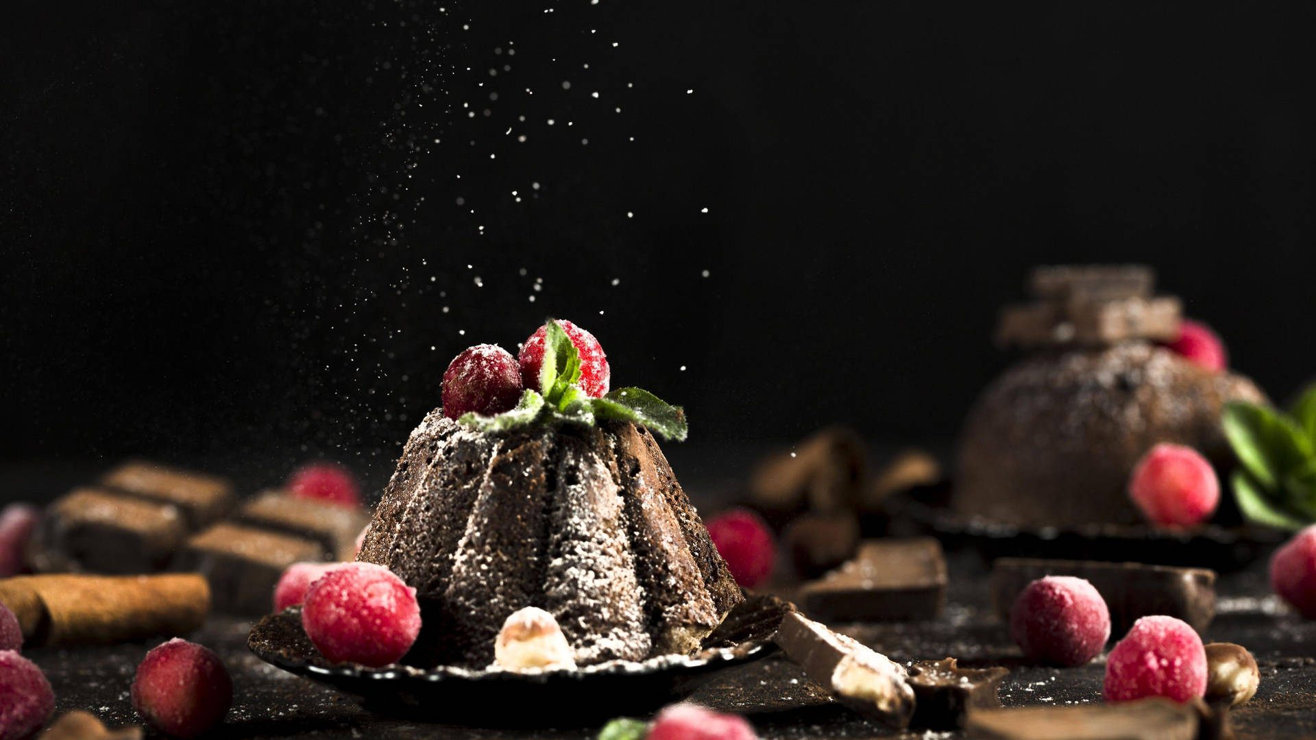 Chocolate Lava Cake Desserts Background