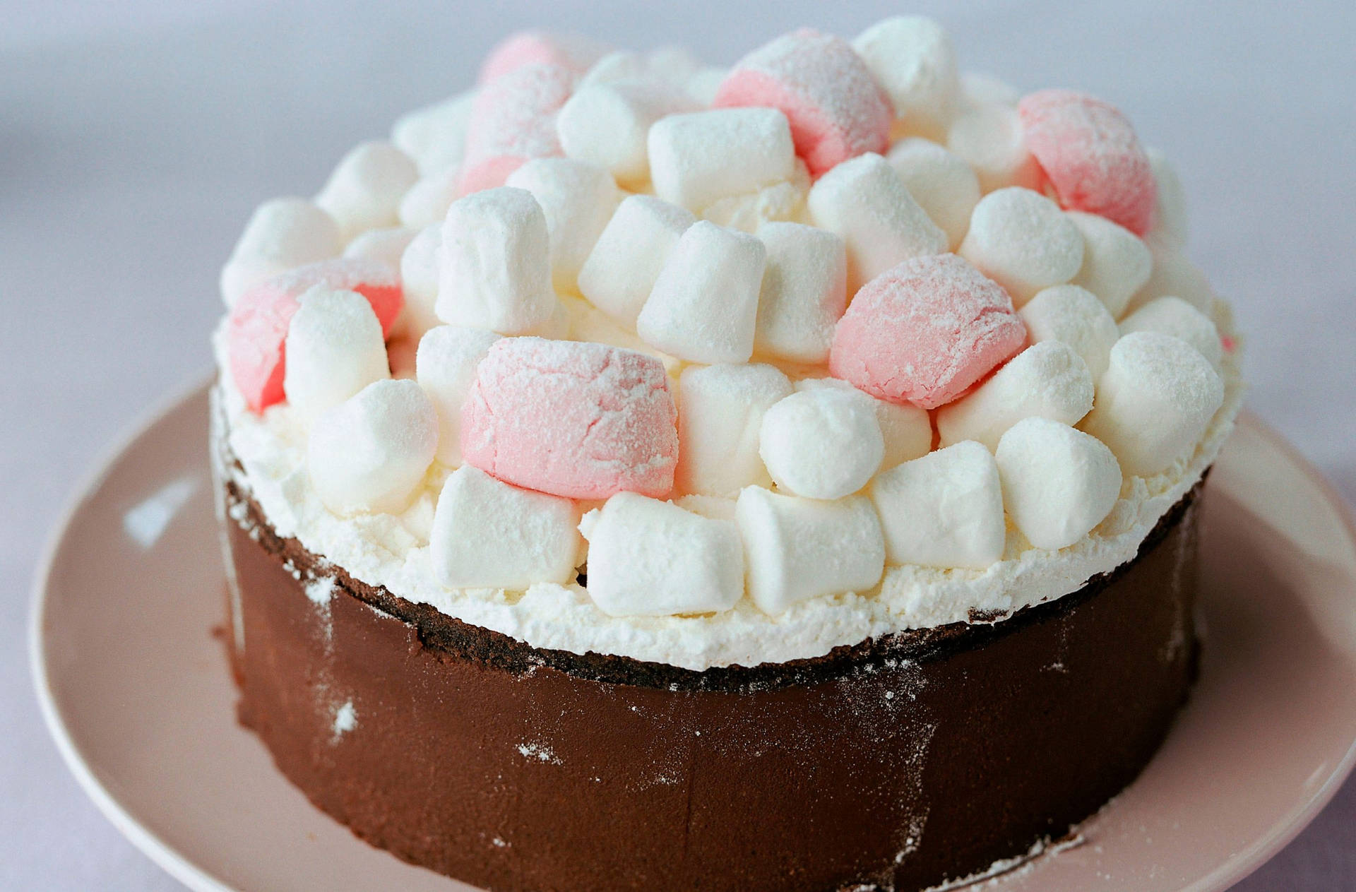 Chocolate Pastel Marshmallow Cake Background