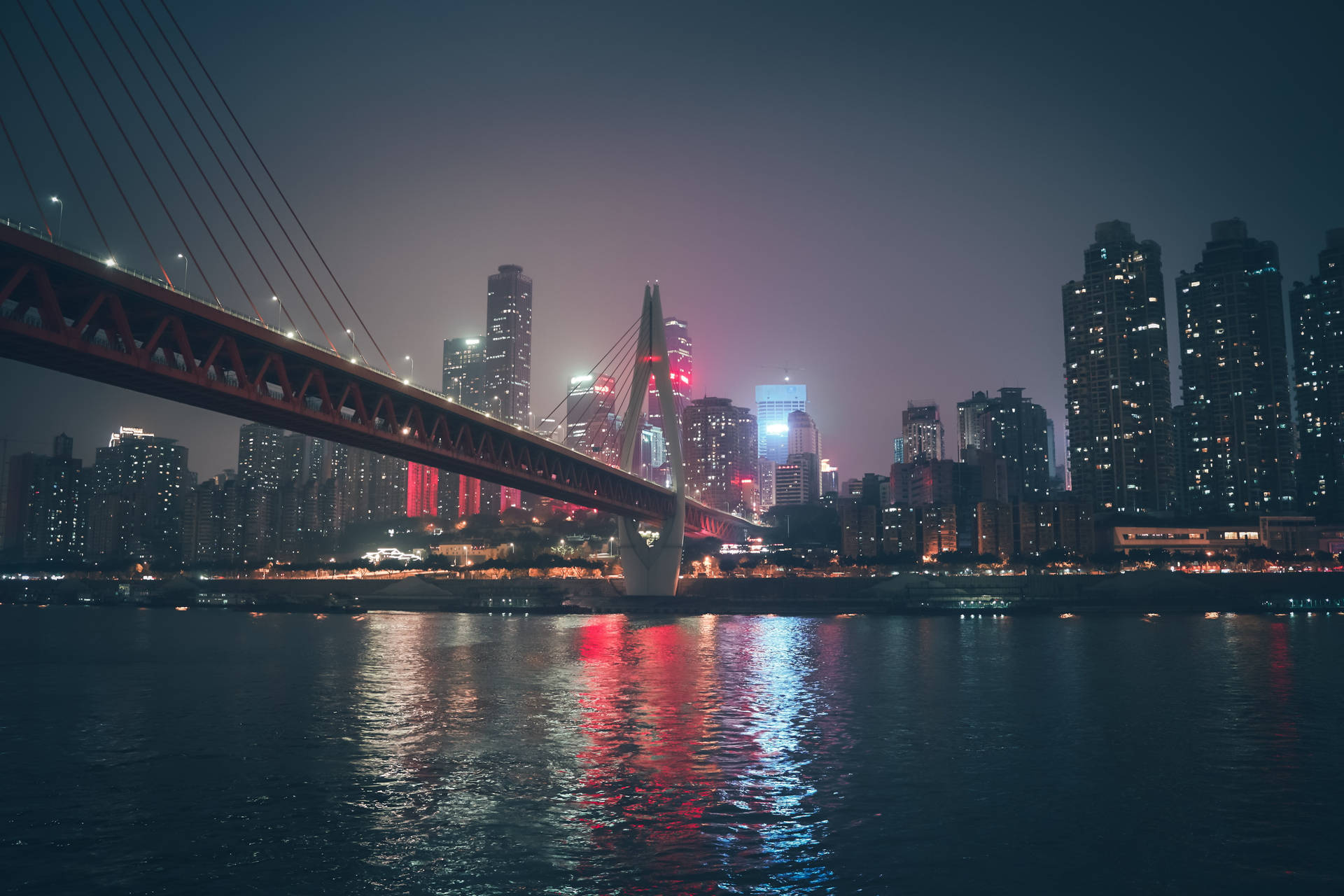 Chongqing Bridge Night View Background