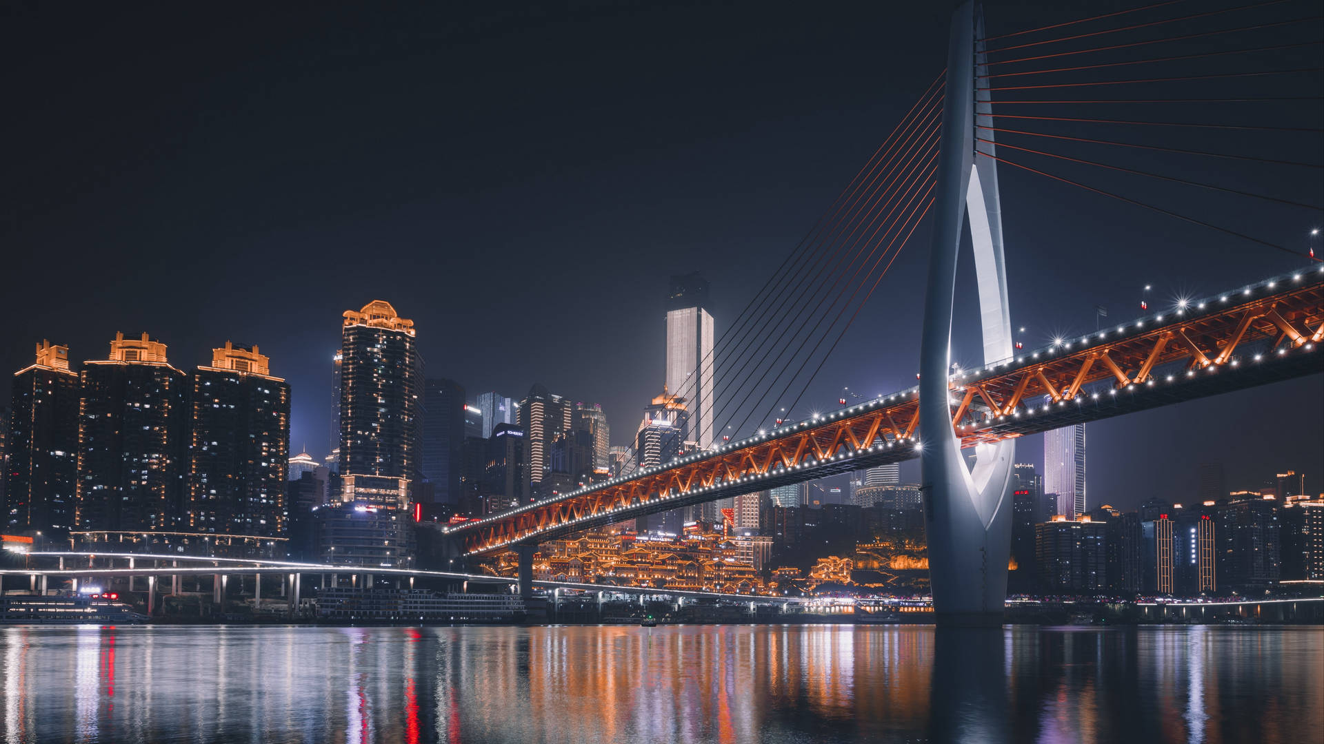 Chongqing China Bridge Yangtze River Background