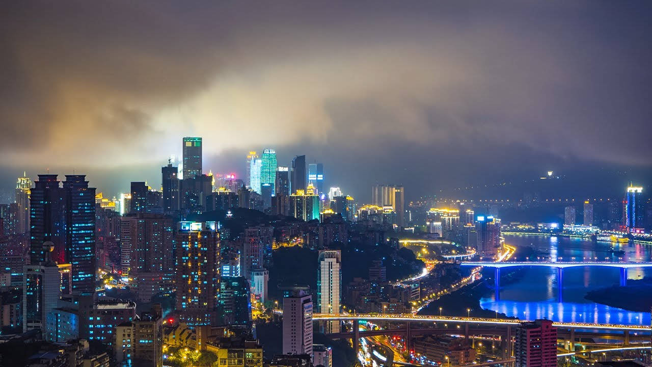 Chongqing Cityscape Nightview Background