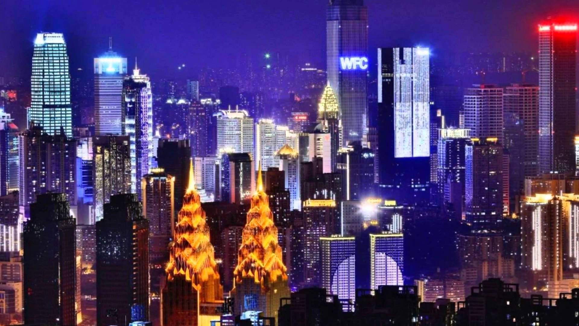 Chongqing: Dazzling Night Lights Of A Chinese Megacity Background