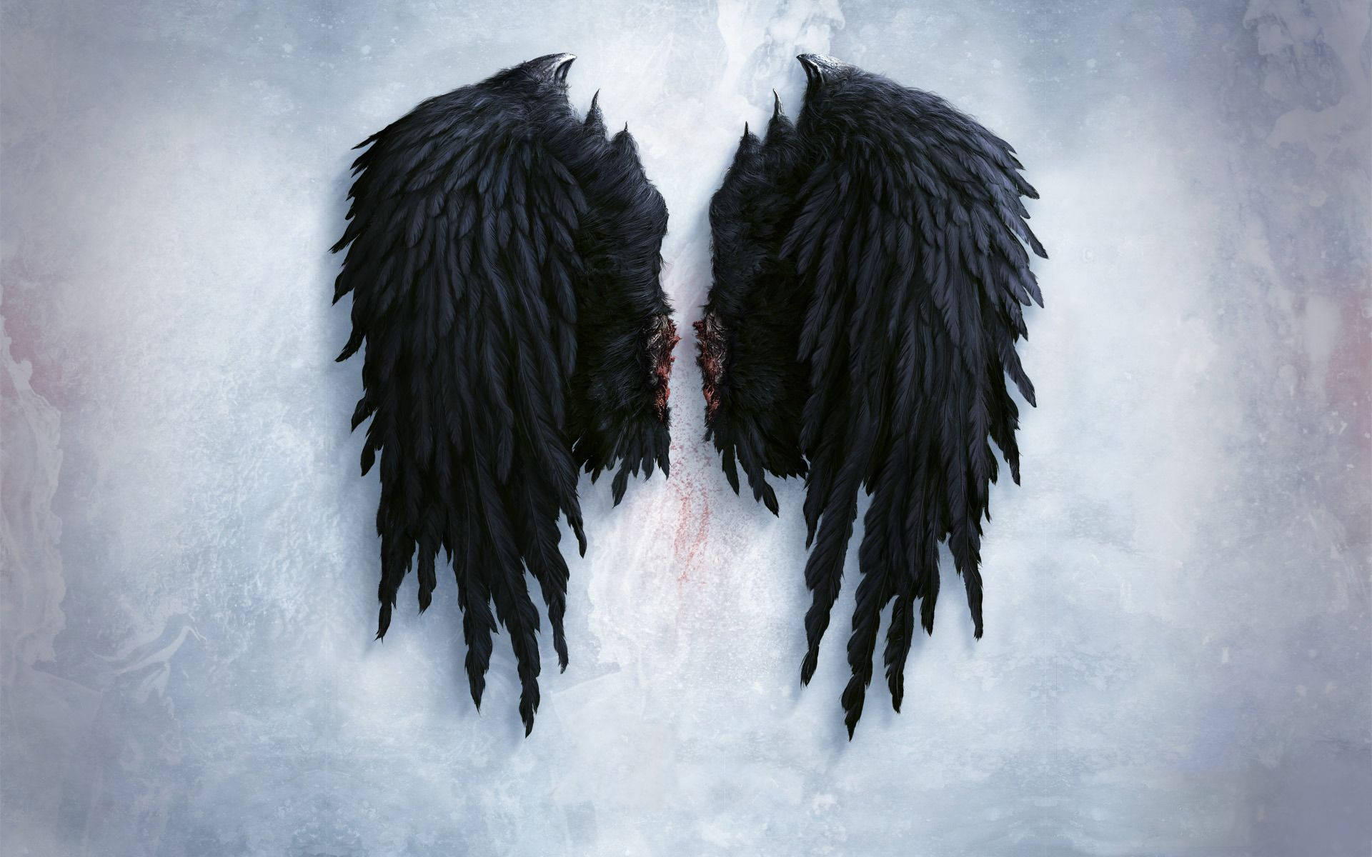 Chopped Black Angel Wings Background