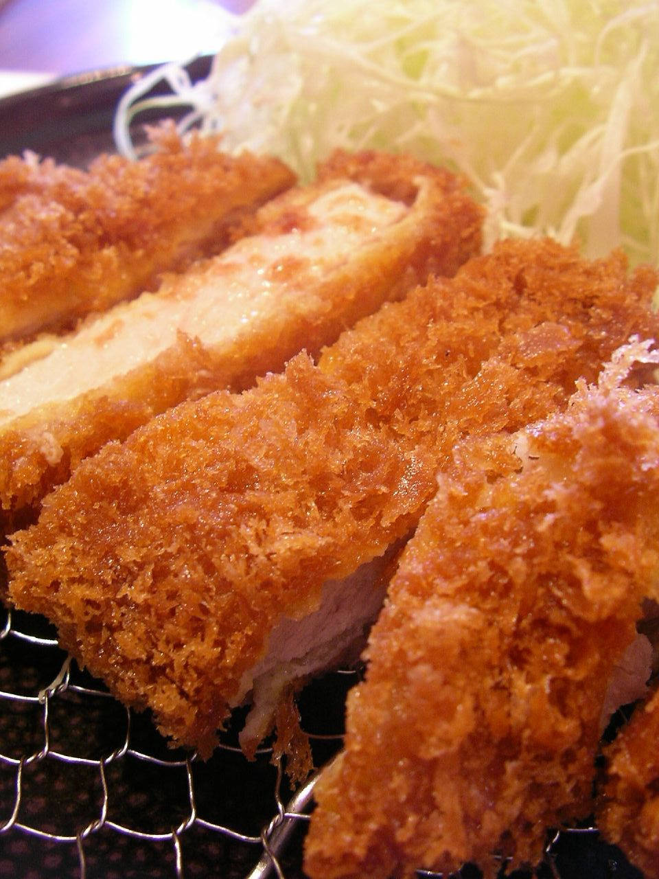 Chopped Breaded Tonkatsu Background