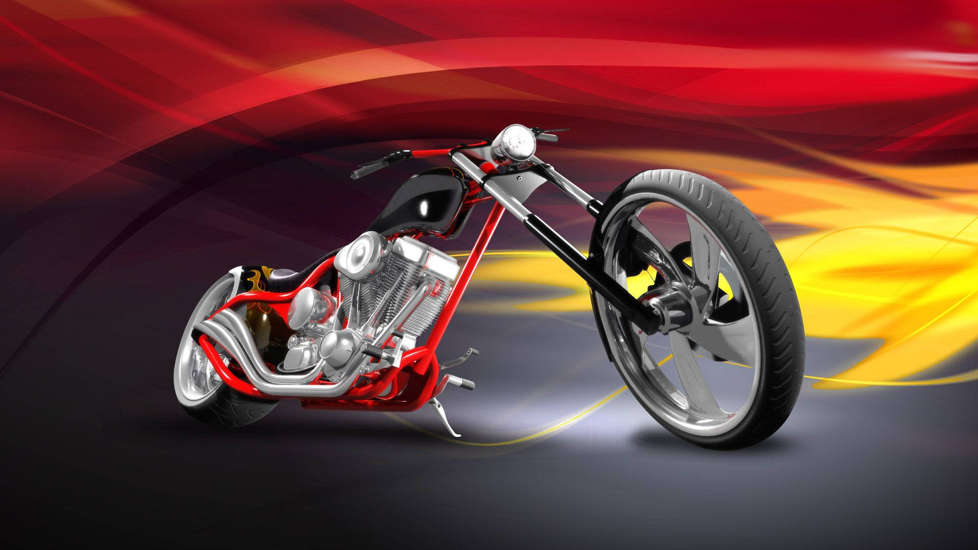 Chopper Motorcycle Digital Art Background