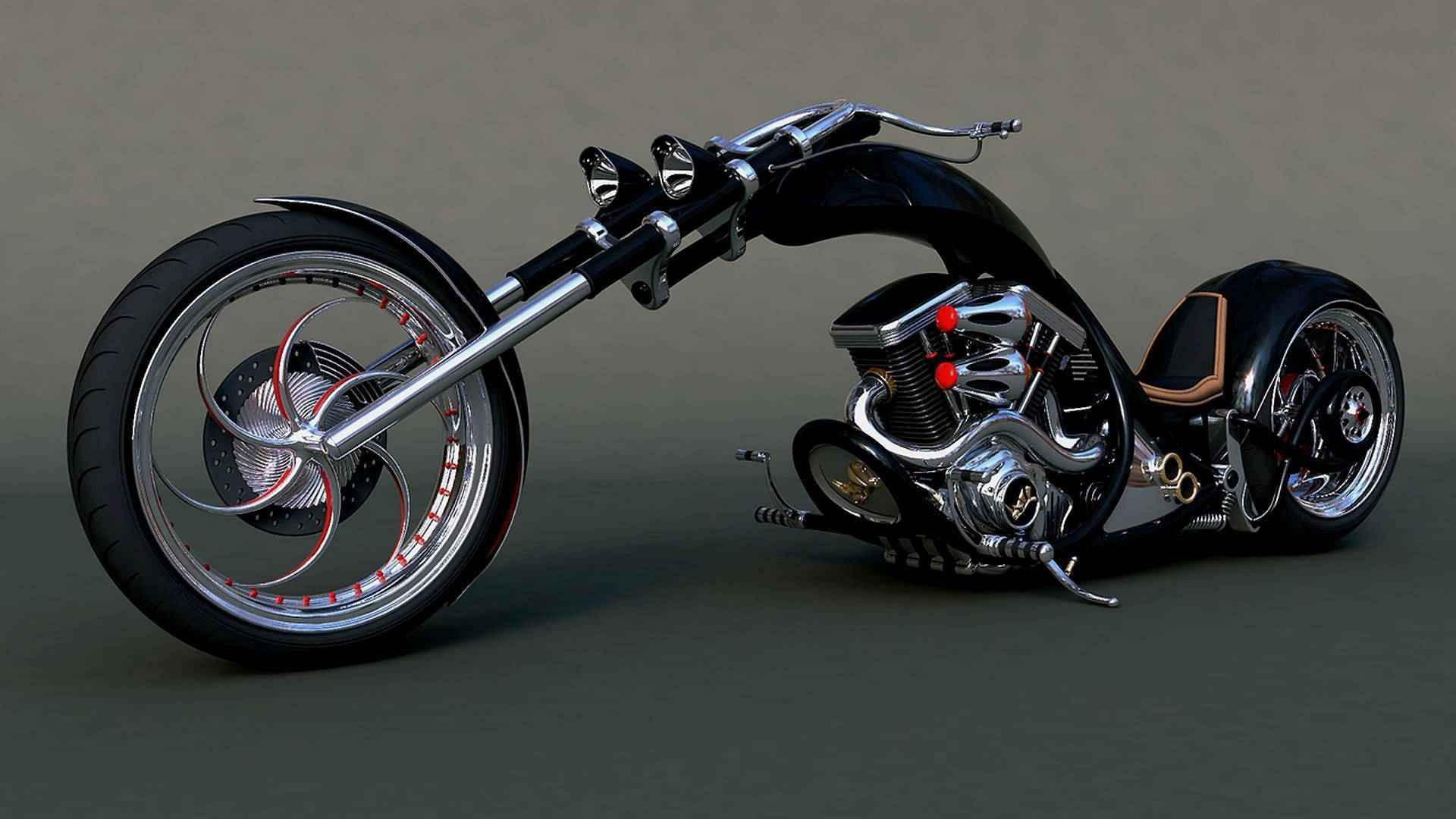 Chopper Motorcycle Long Body Background