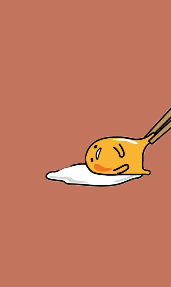 Chopsticks Pulling Gudetama Aesthetic Background