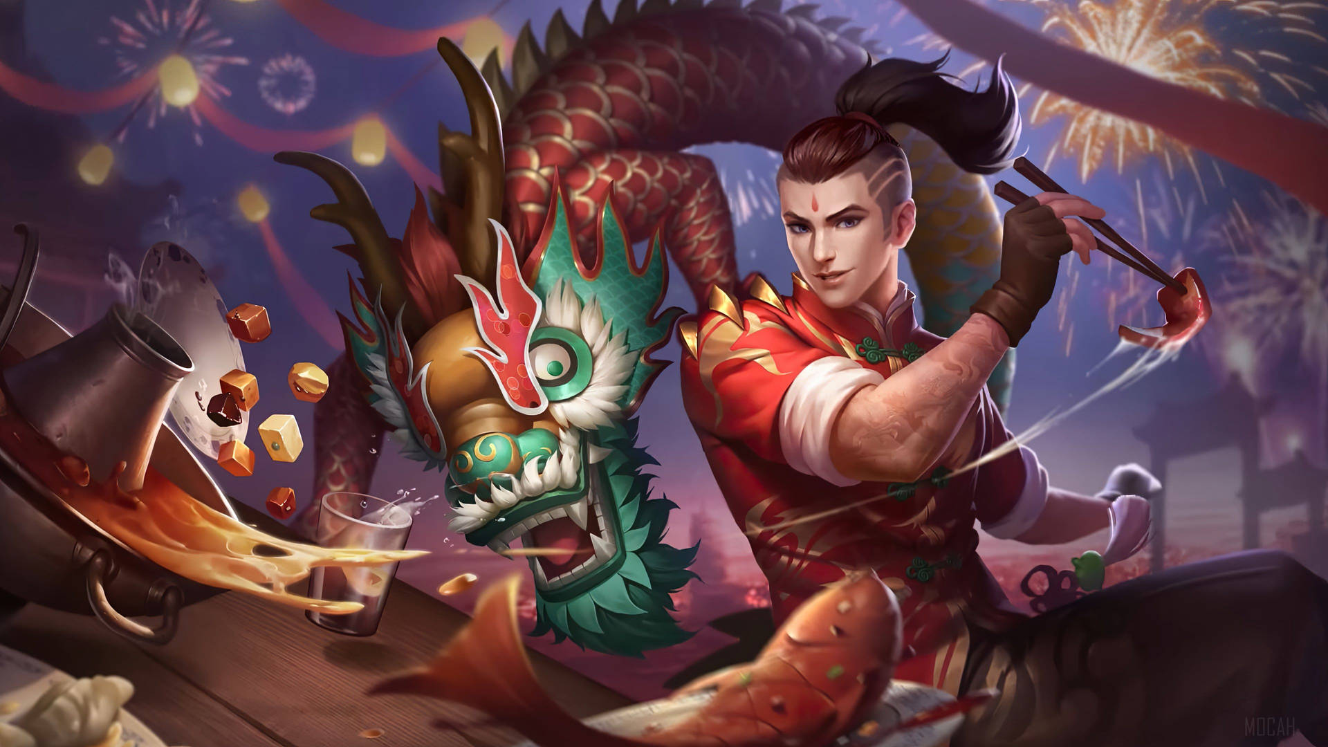 Chou Mobile Legend Dragon Boy Hero Background
