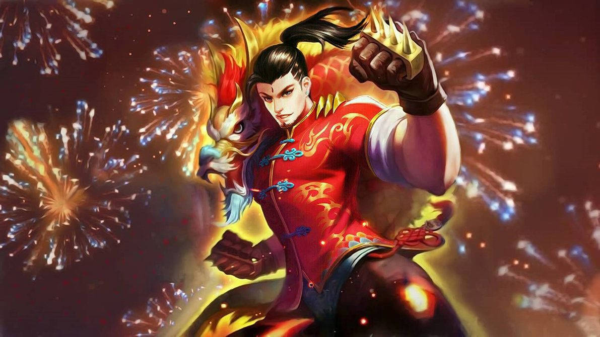 Chou Mobile Legend Red Dragon Boy Background