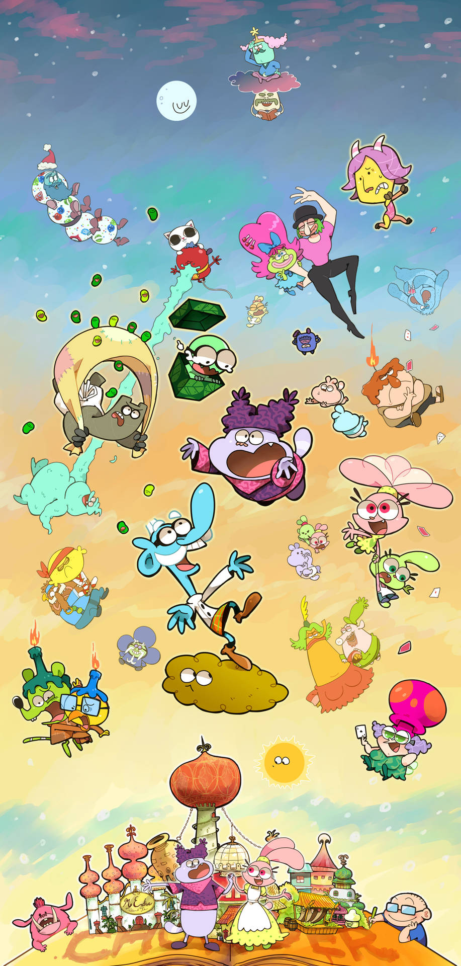 Chowder Cartoon Cast Levitating Background