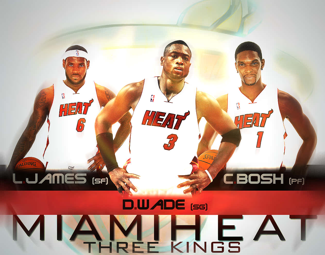 Chris Bosh In Miami Heat The Three Kings Background