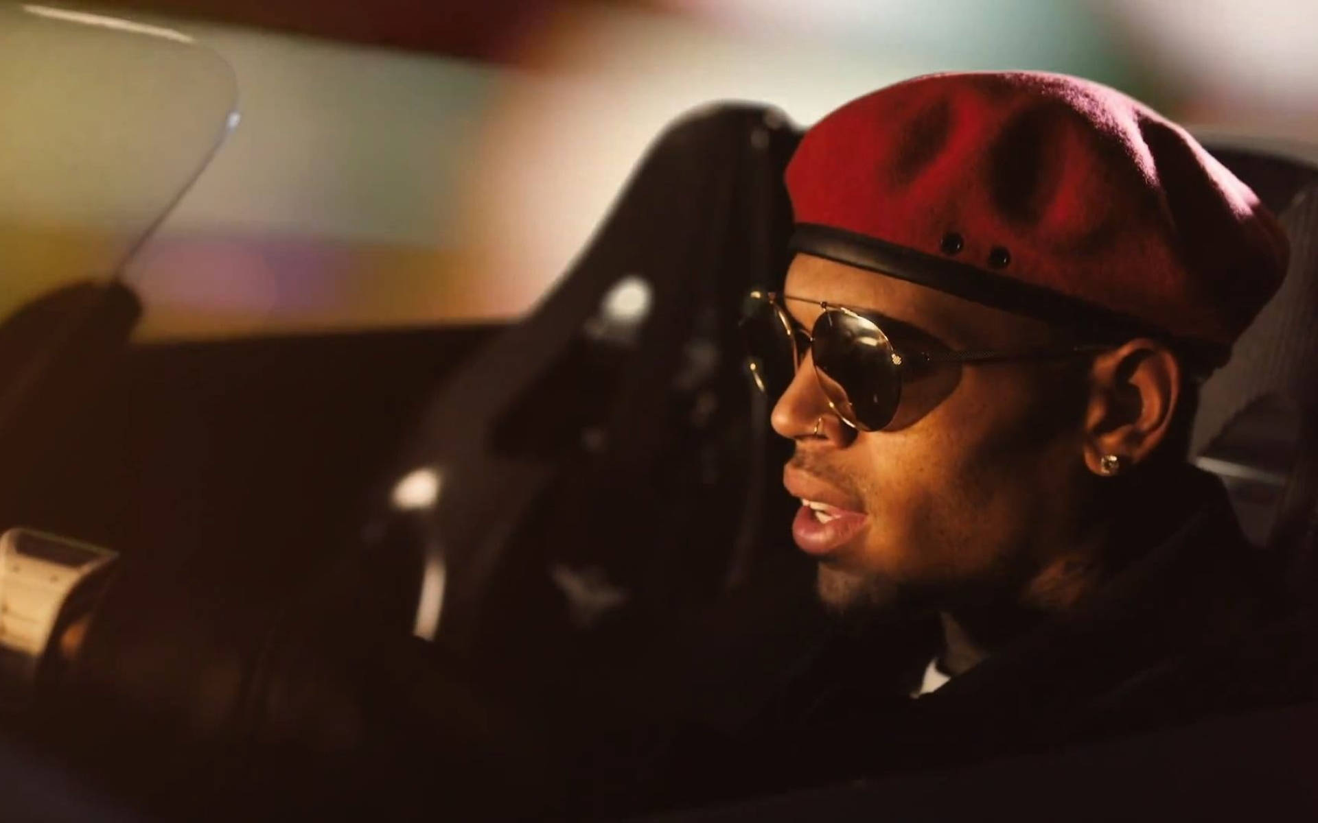 Chris Brown Driving Car