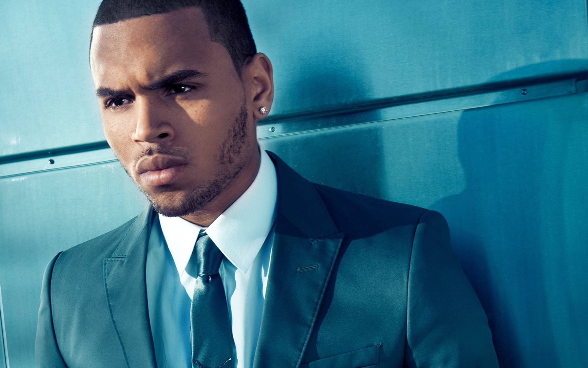 Chris Brown In Suit Background
