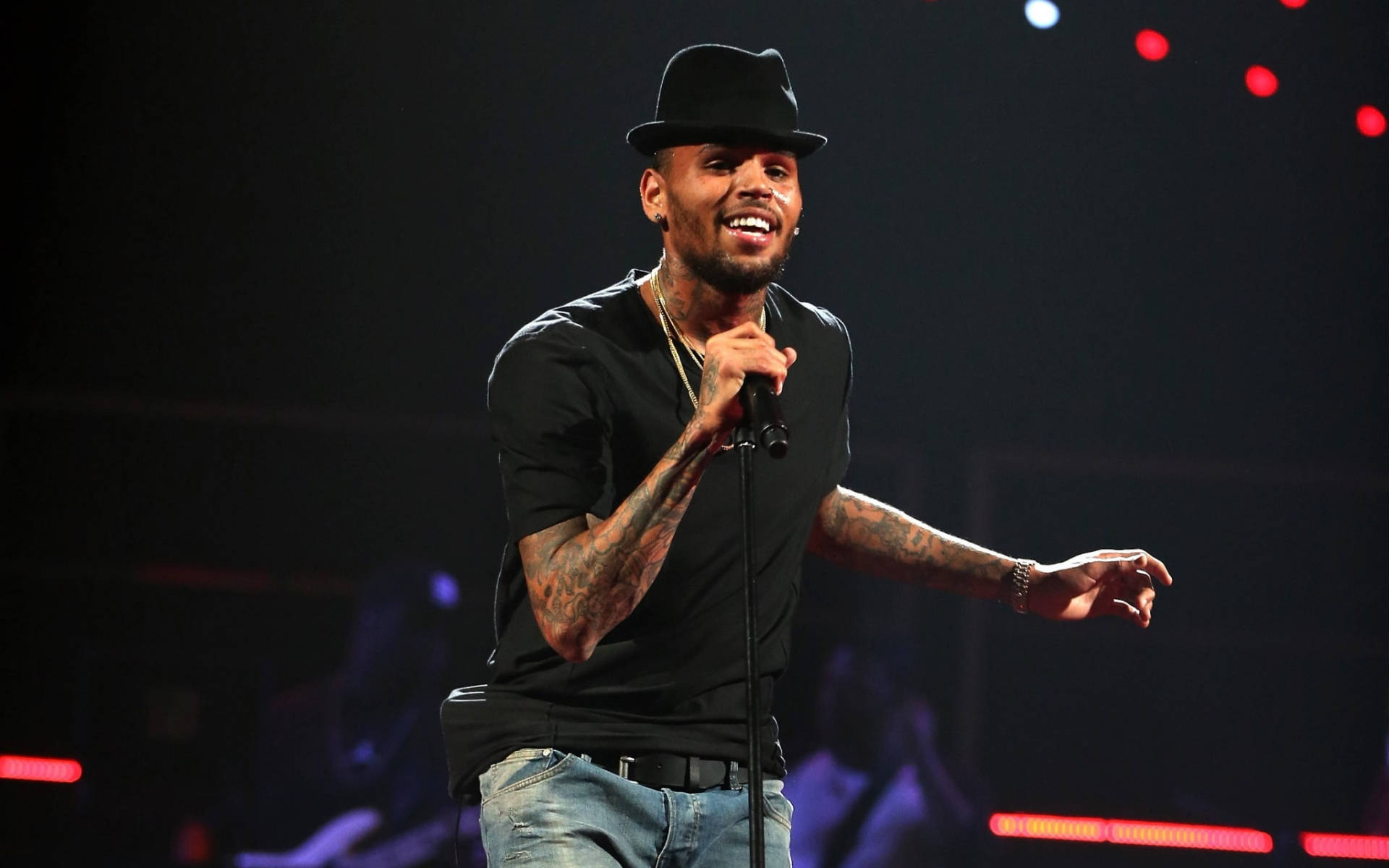 Chris Brown On Stage Background
