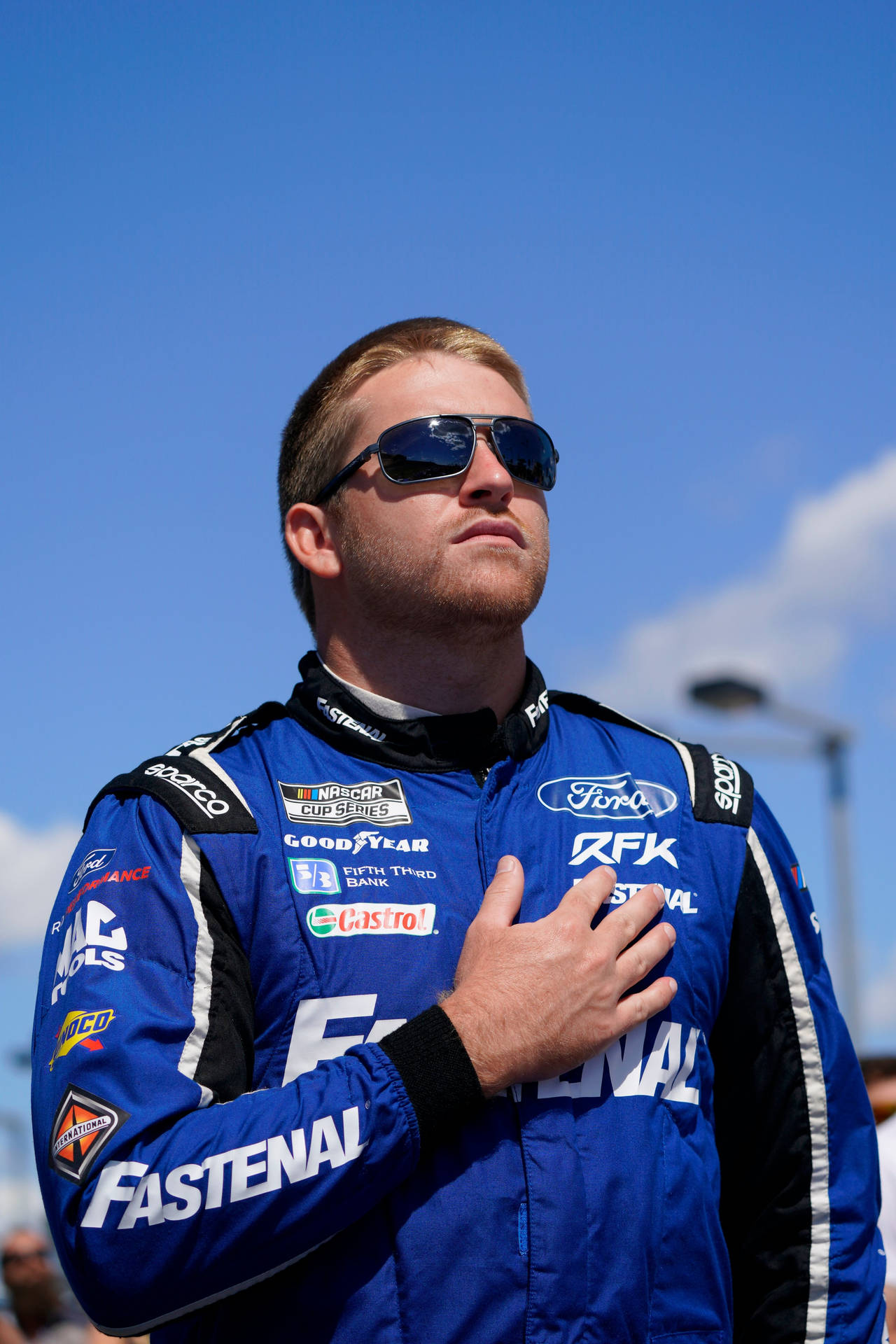 Chris Buescher Hand On Chest