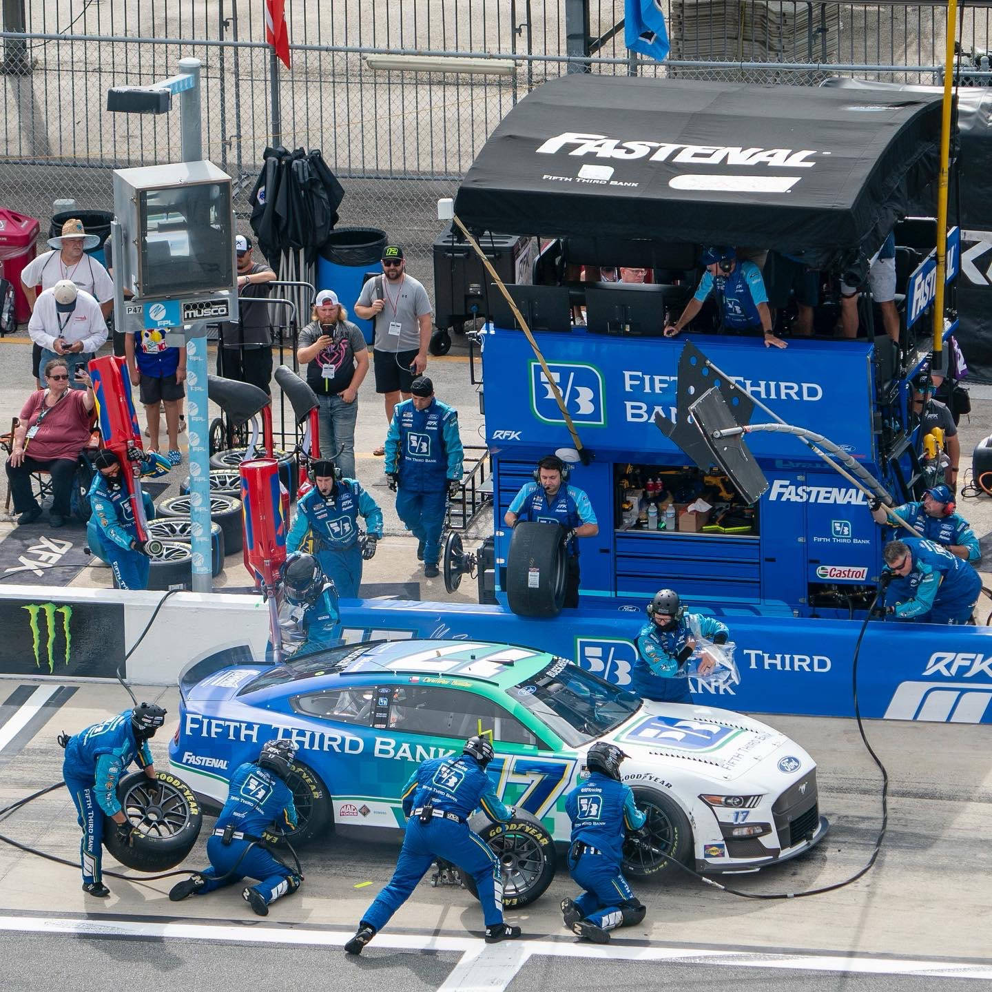 Chris Buescher Tire Change