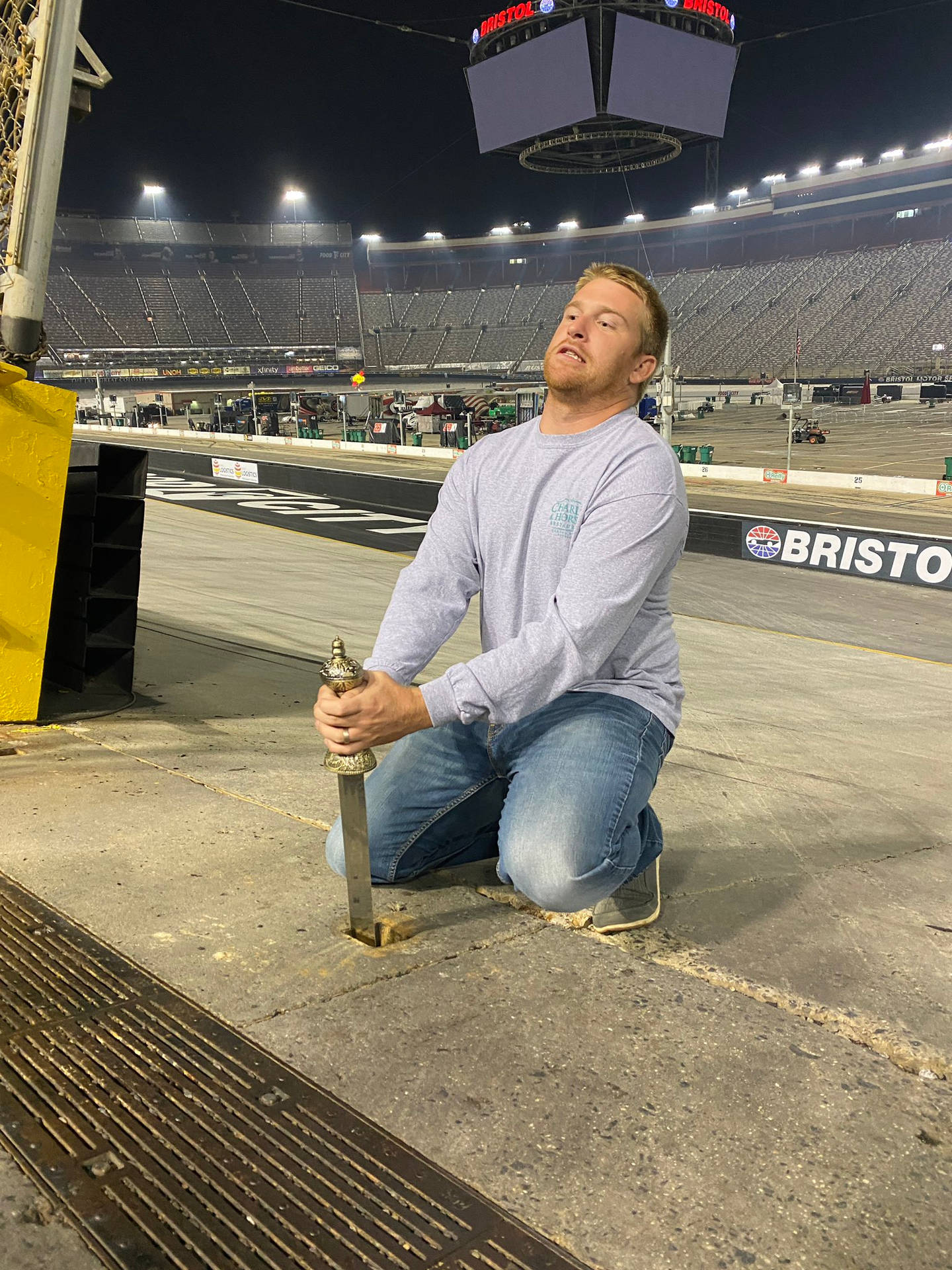 Chris Buescher With Sword