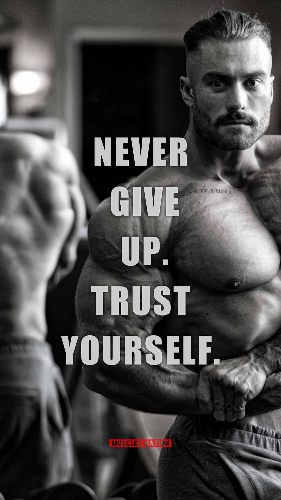 Chris Bumstead Never Give Up Quote Background