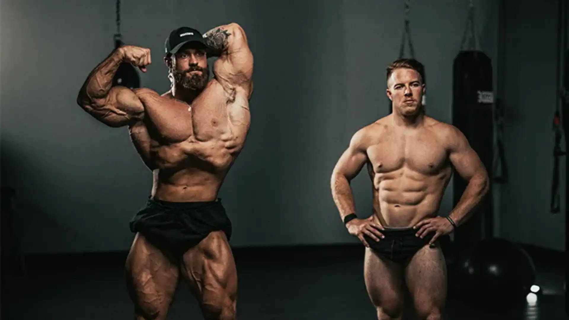 Chris Bumstead With Fellow Bodybuilder Background