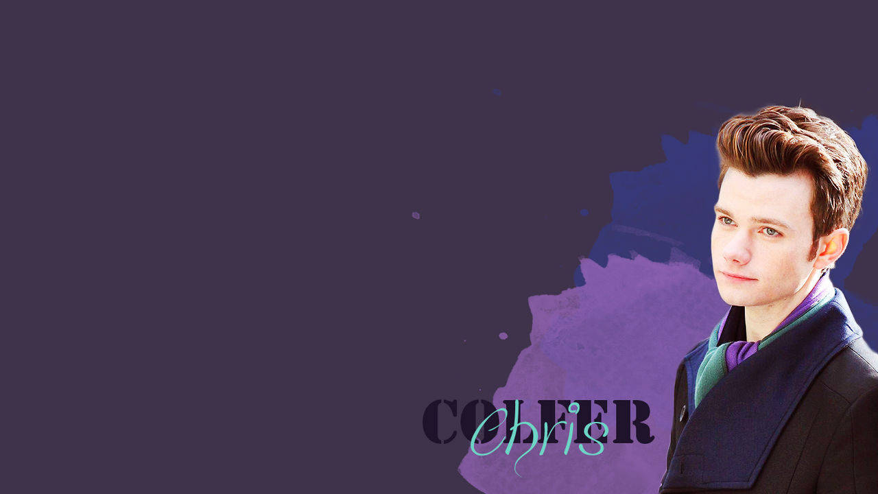 Chris Colfer In Violet Background