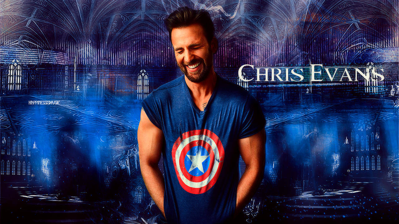 Chris Evans Smiling Brightly Background