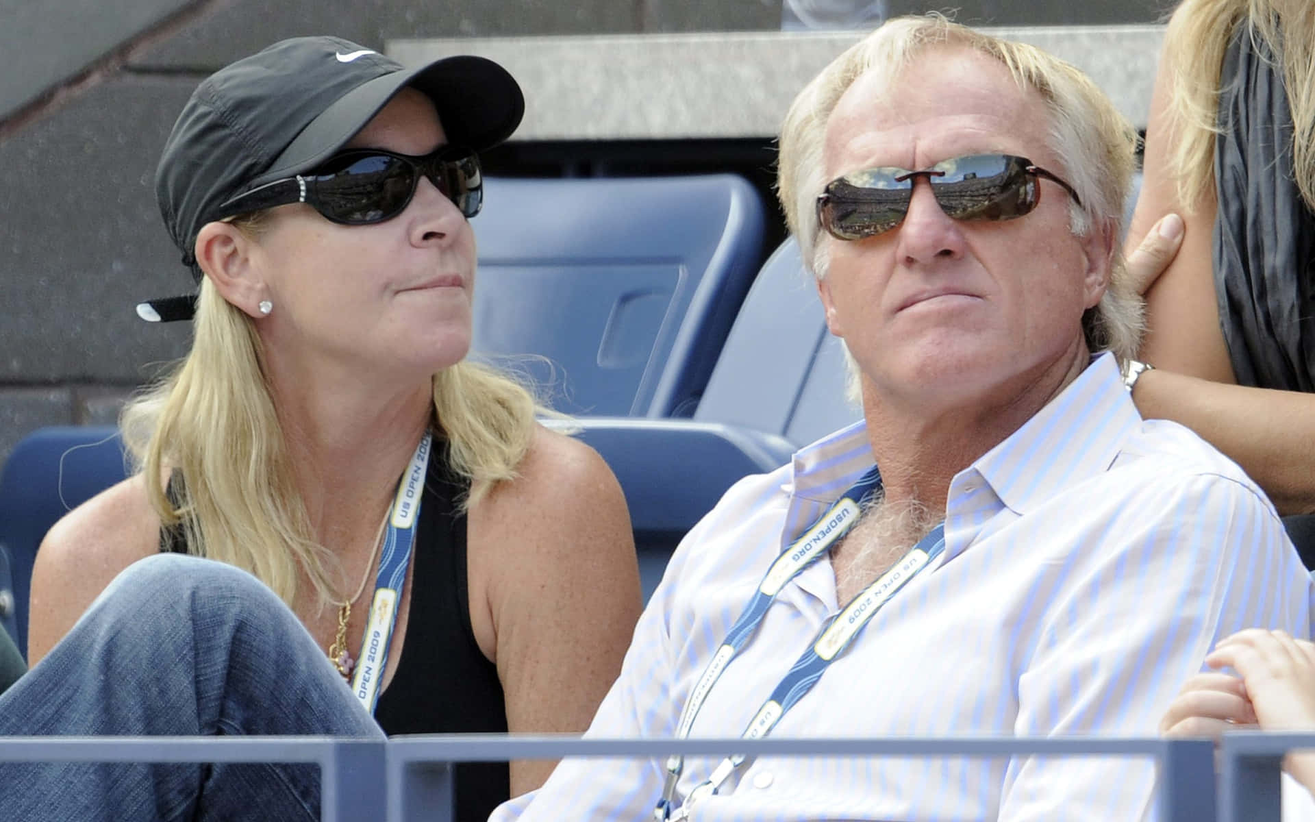 Chris Evert And Greg Norman In Audience Background