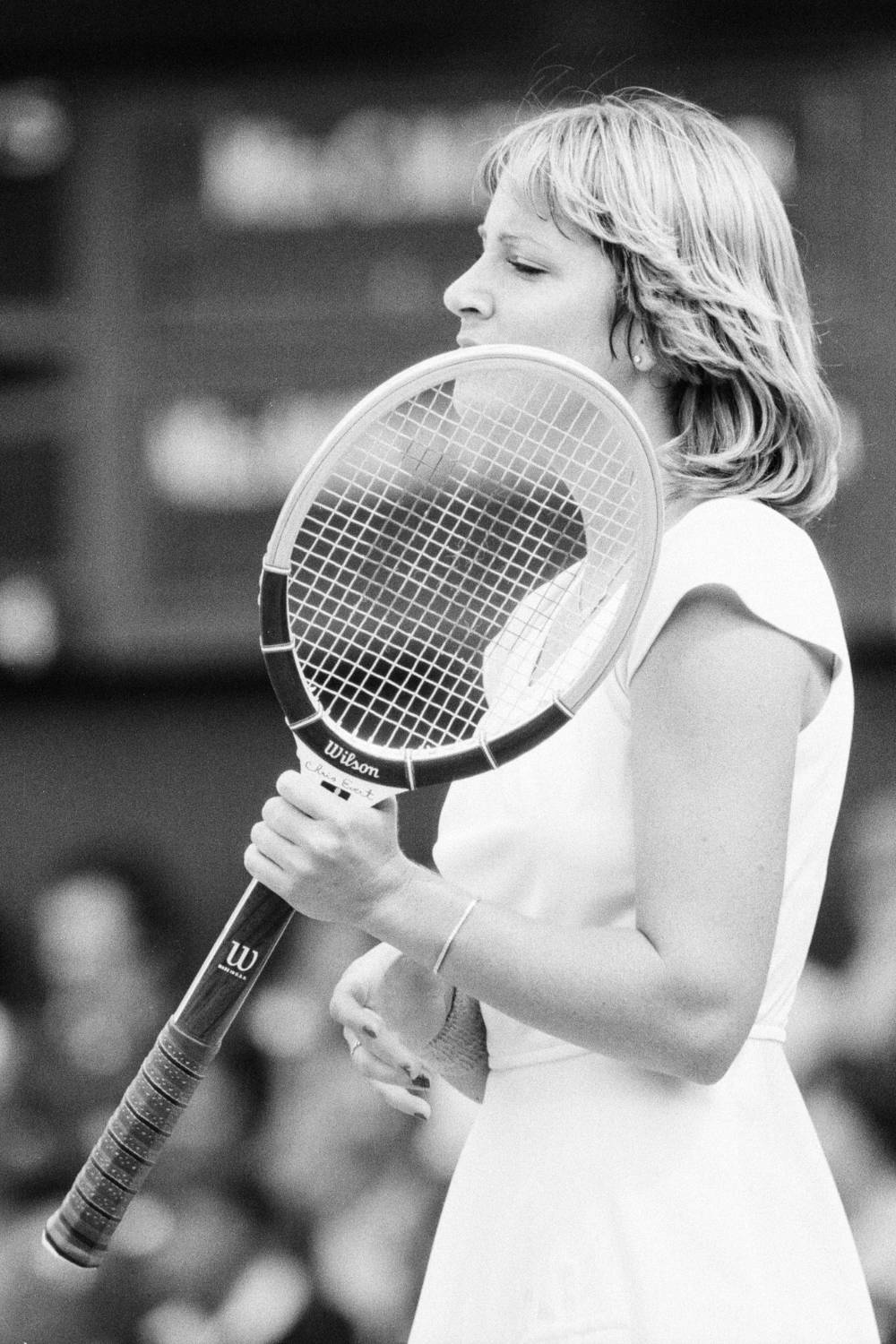 Chris Evert Black And White Background