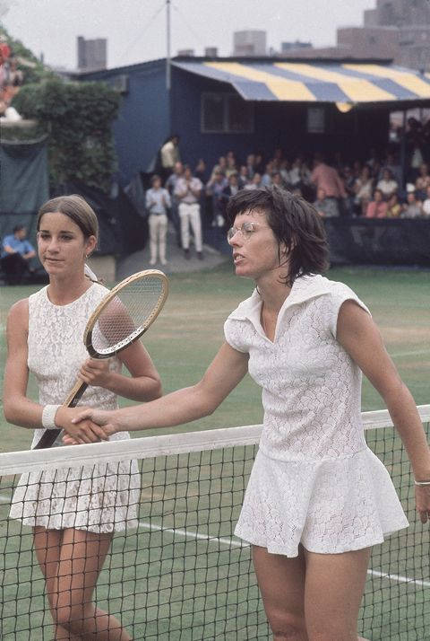 Chris Evert In Action On The Tennis Court Background