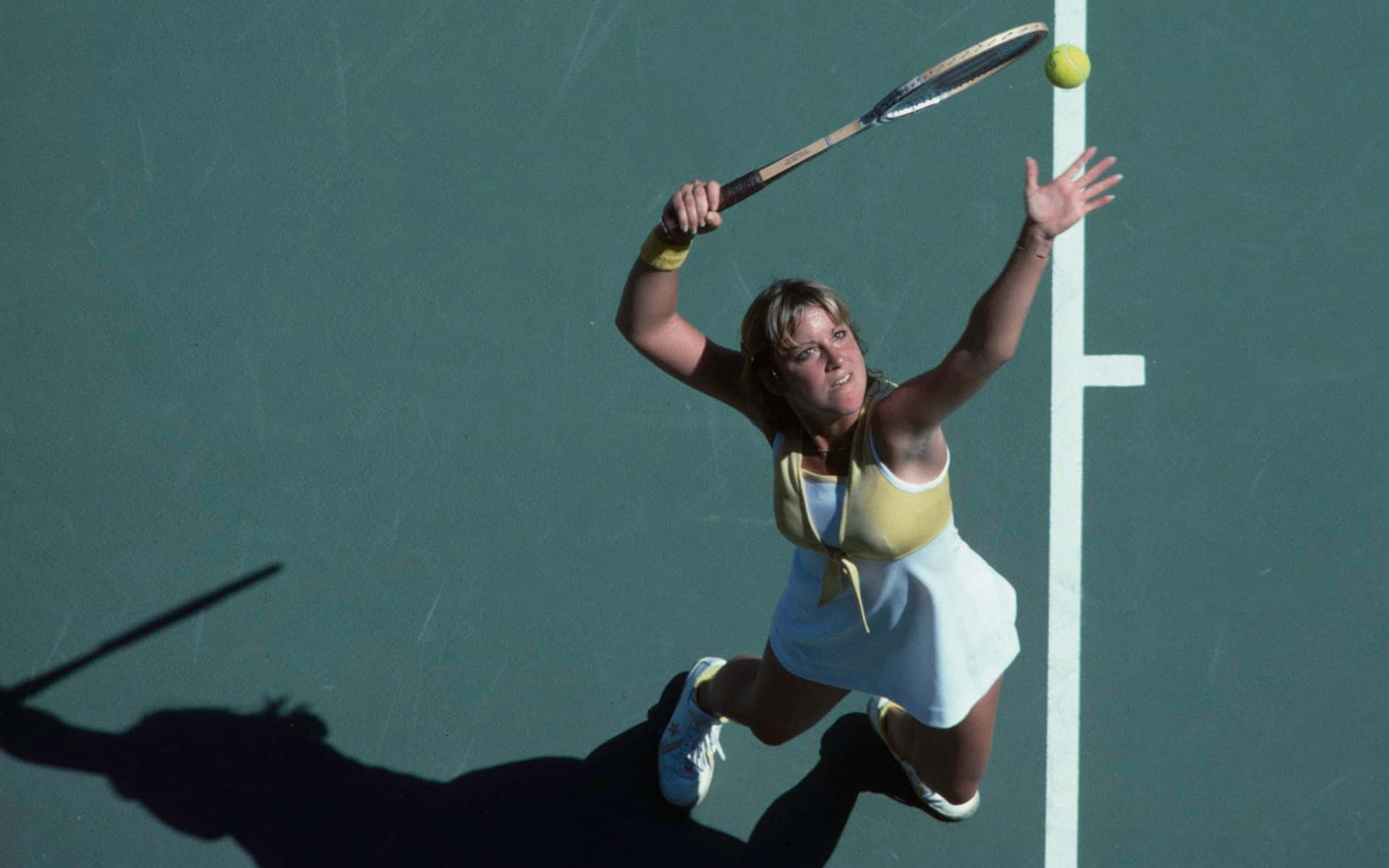 Chris Evert Looking Up To Hit Background