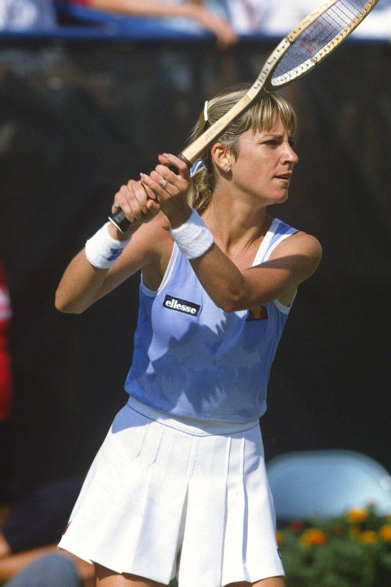 Chris Evert Playing At Us Open 1983 Background