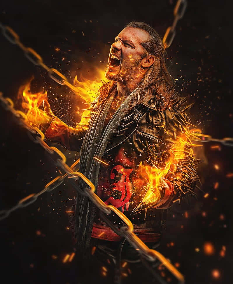 Chris Jericho Aew Fire Chain Background