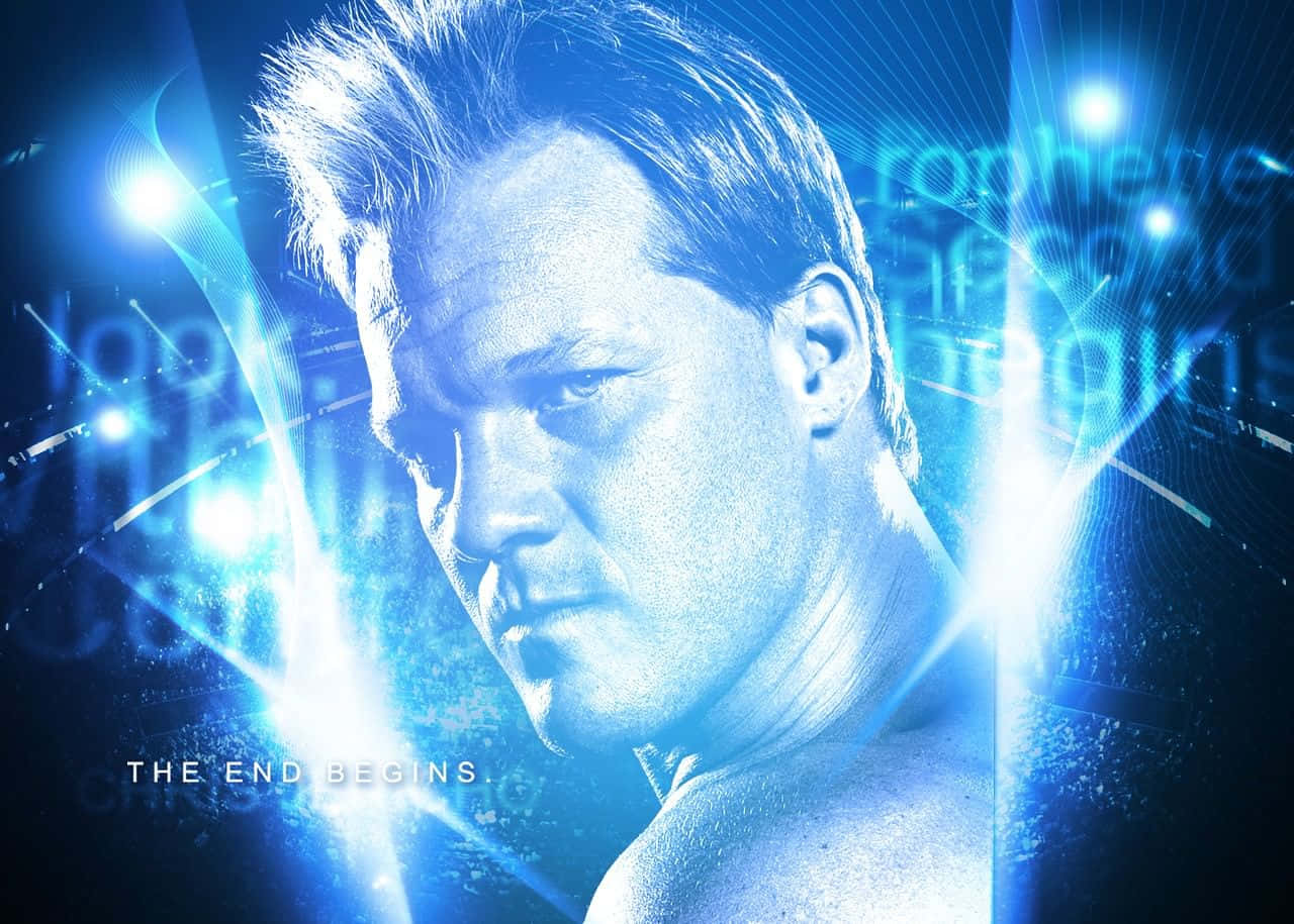Chris Jericho Wwe Wrestler Sparkling Blue Light Background