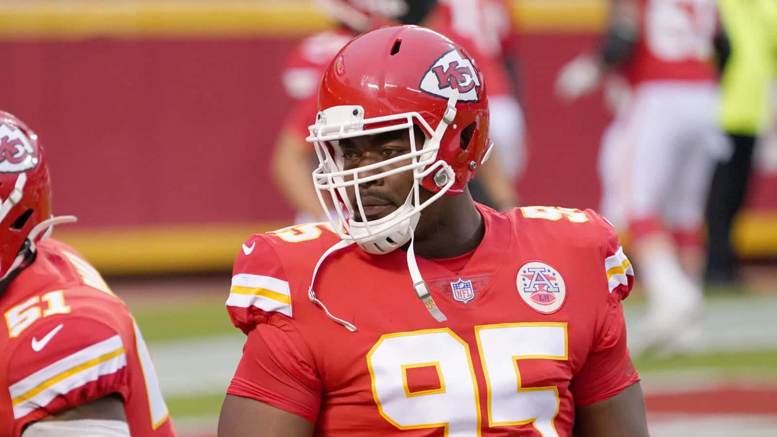 Chris Jones Candid Football Game Background