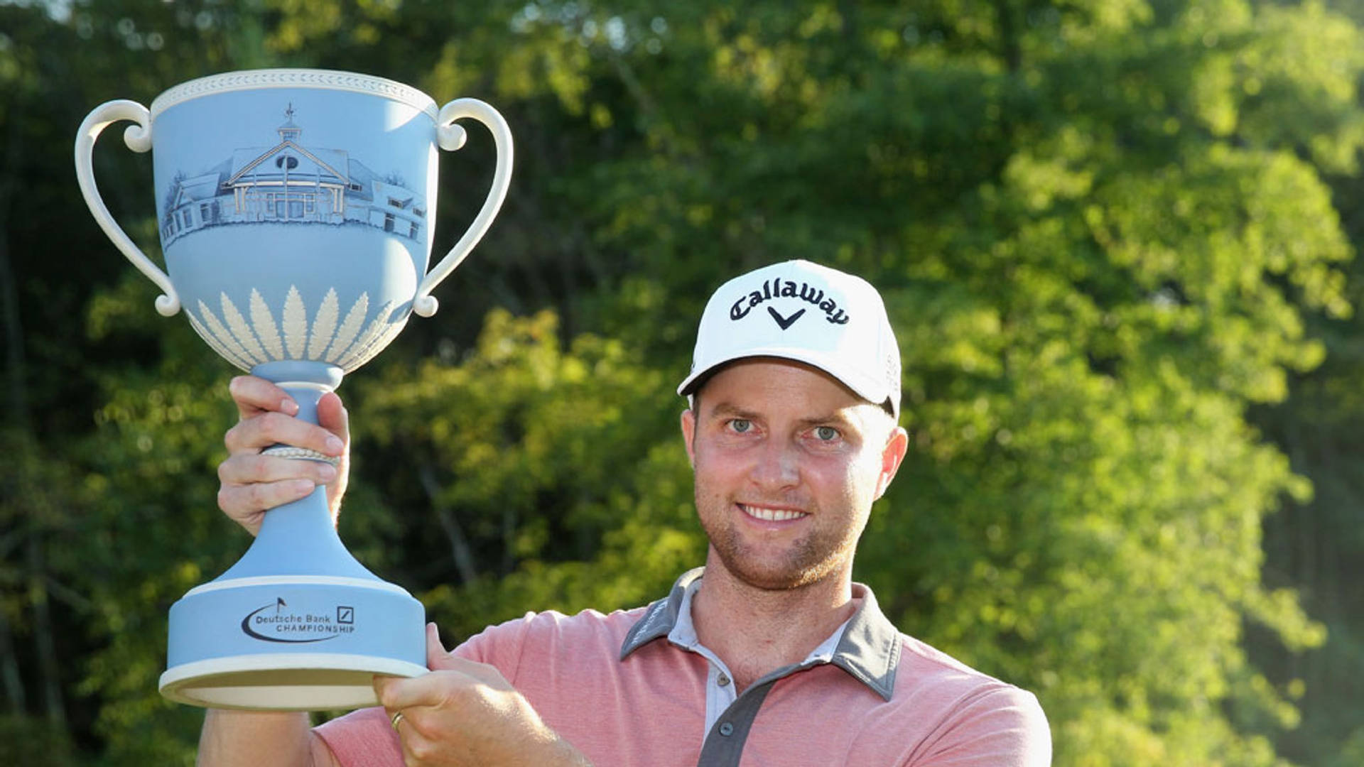 Chris Kirk Raising His Trophy Background