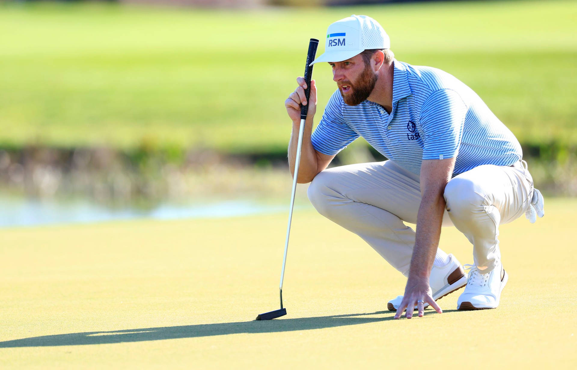 Chris Kirk Studying Golf Terrain