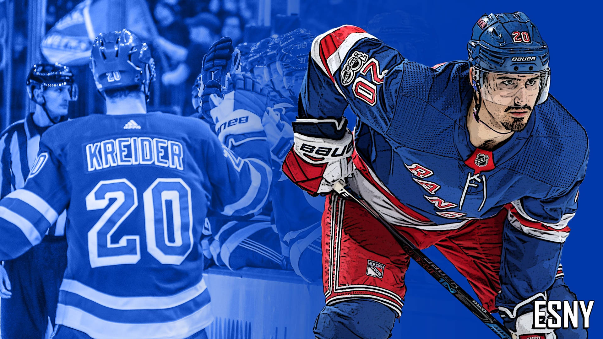 Chris Kreider Ice Hockey Comic Art Background