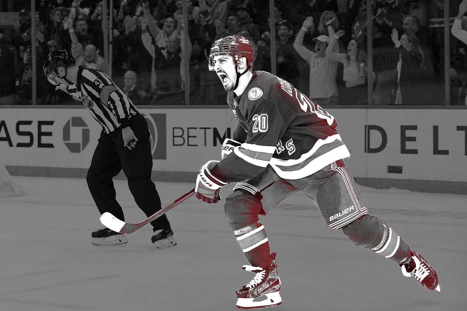 Chris Kreider New York Rangers Monochromatic Art Background