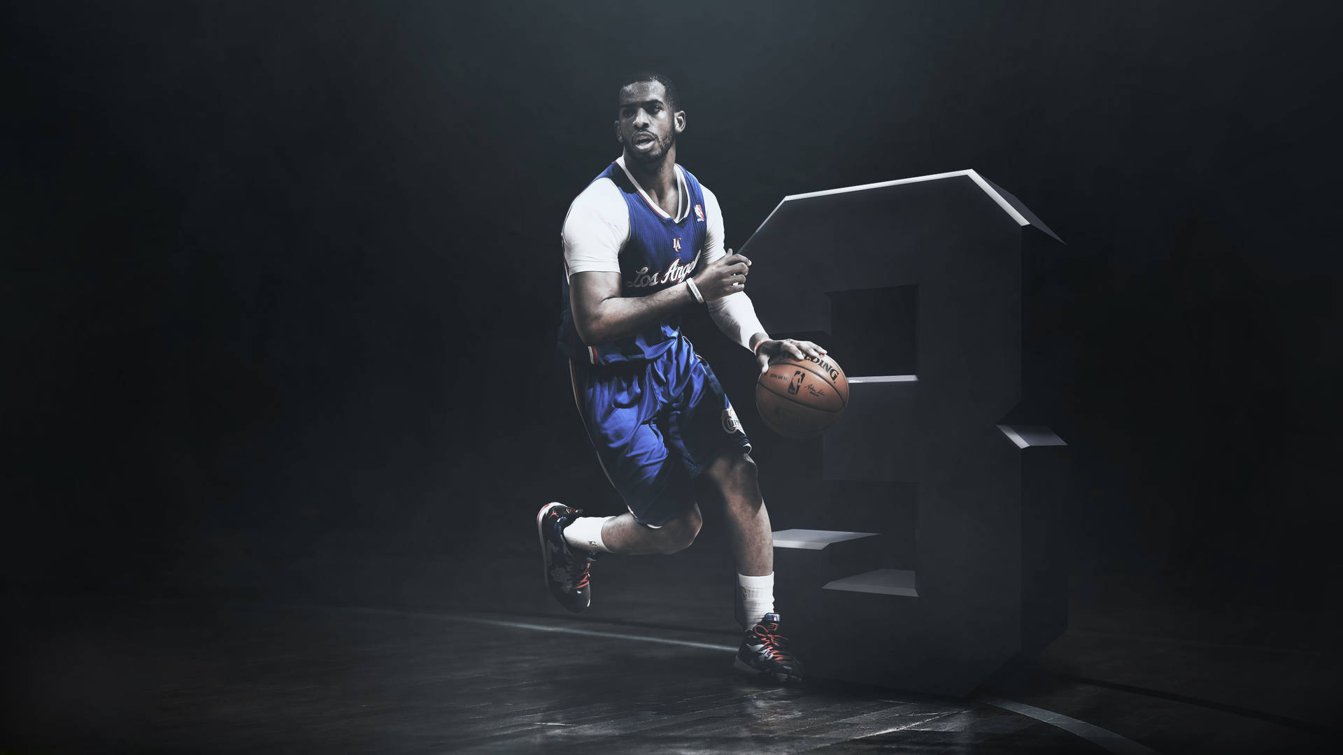 Chris Paul Blue Clippers Jersey Background