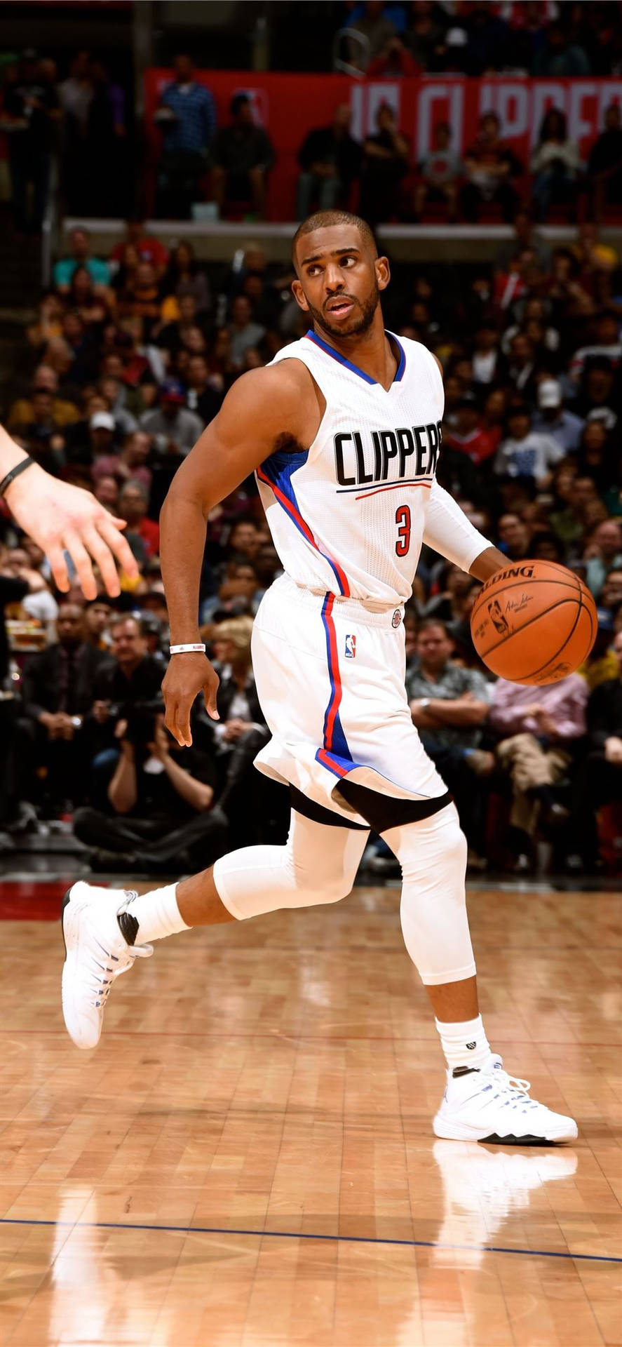 Chris Paul Clean White Clippers Jersey Background