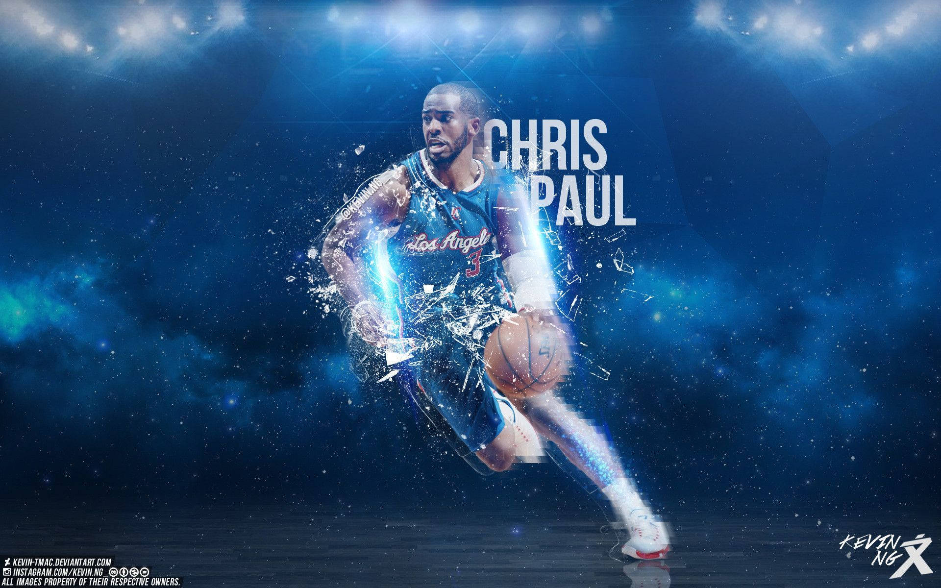 Chris Paul Glass Shattered Clippers Background