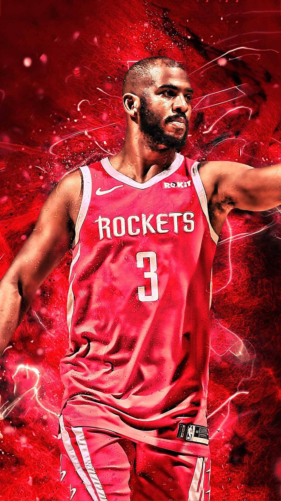Chris Paul Red Rocket Jersey Background