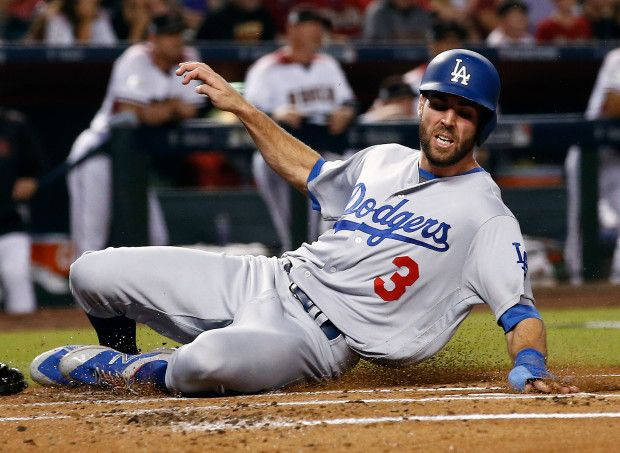 Chris Taylor In Dynamic Baseball Action