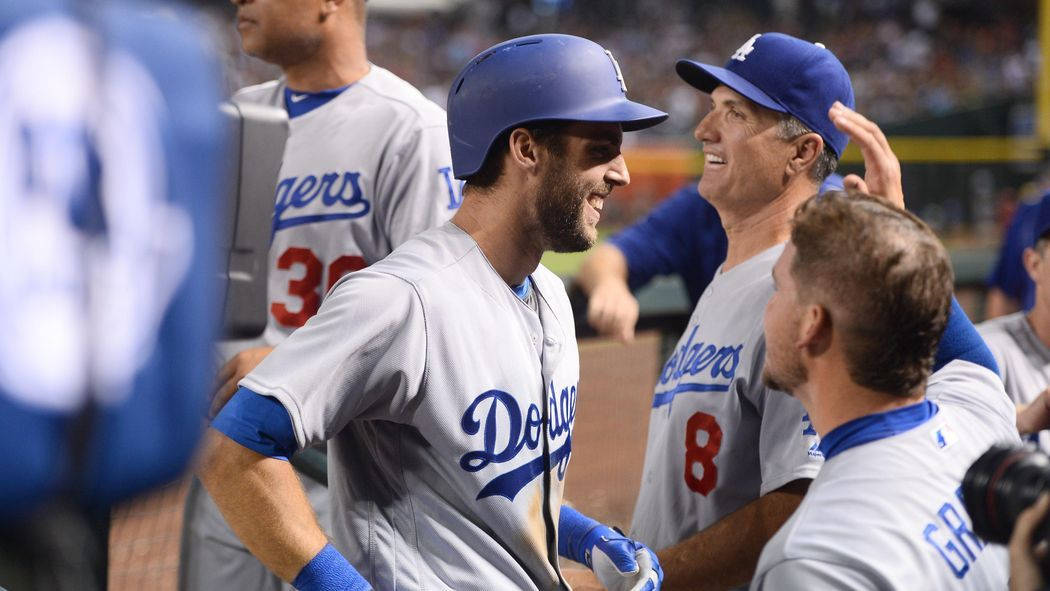 Chris Taylor Laughing With Teammates