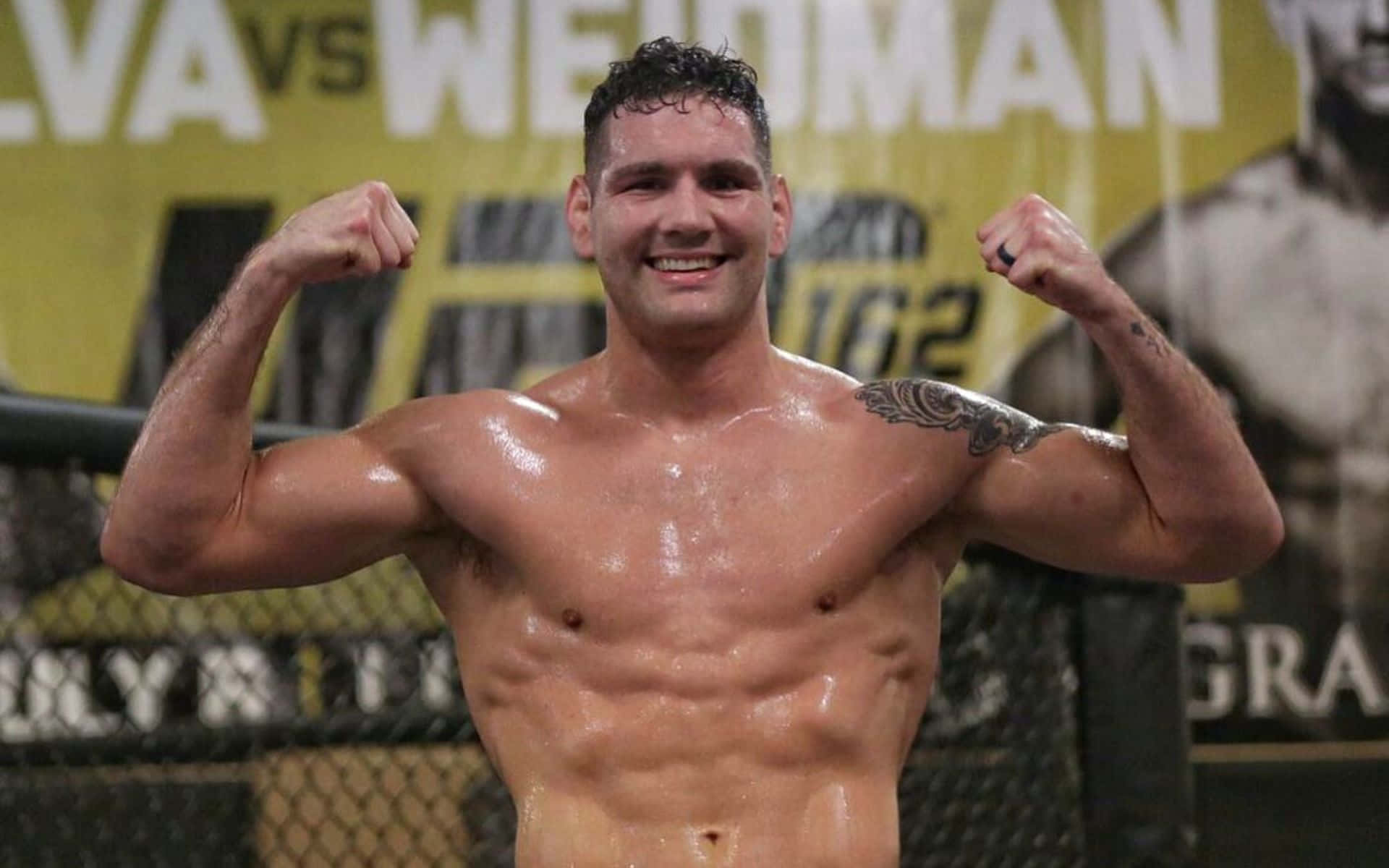 Chris Weidman Flexing Biceps Background