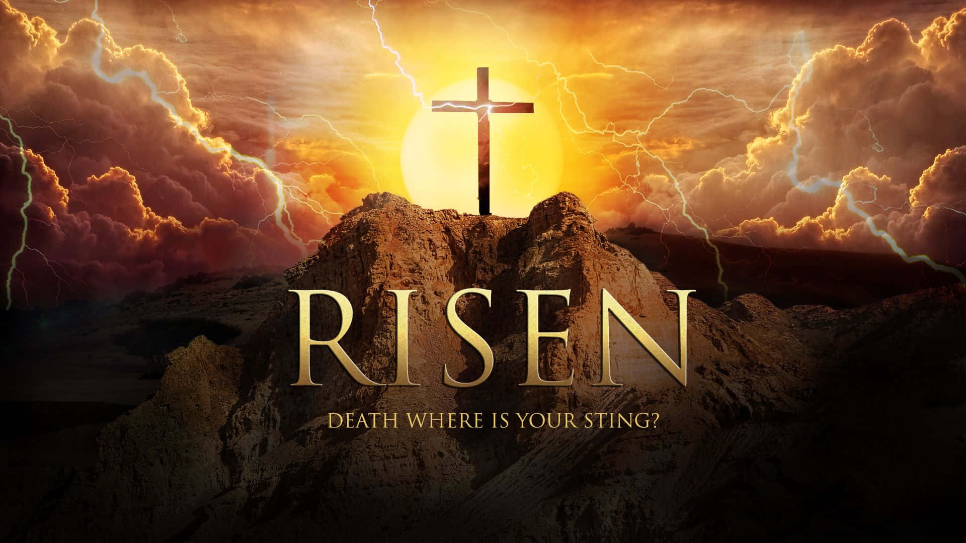 Christ Is Risen Cross Shimmering Thunder