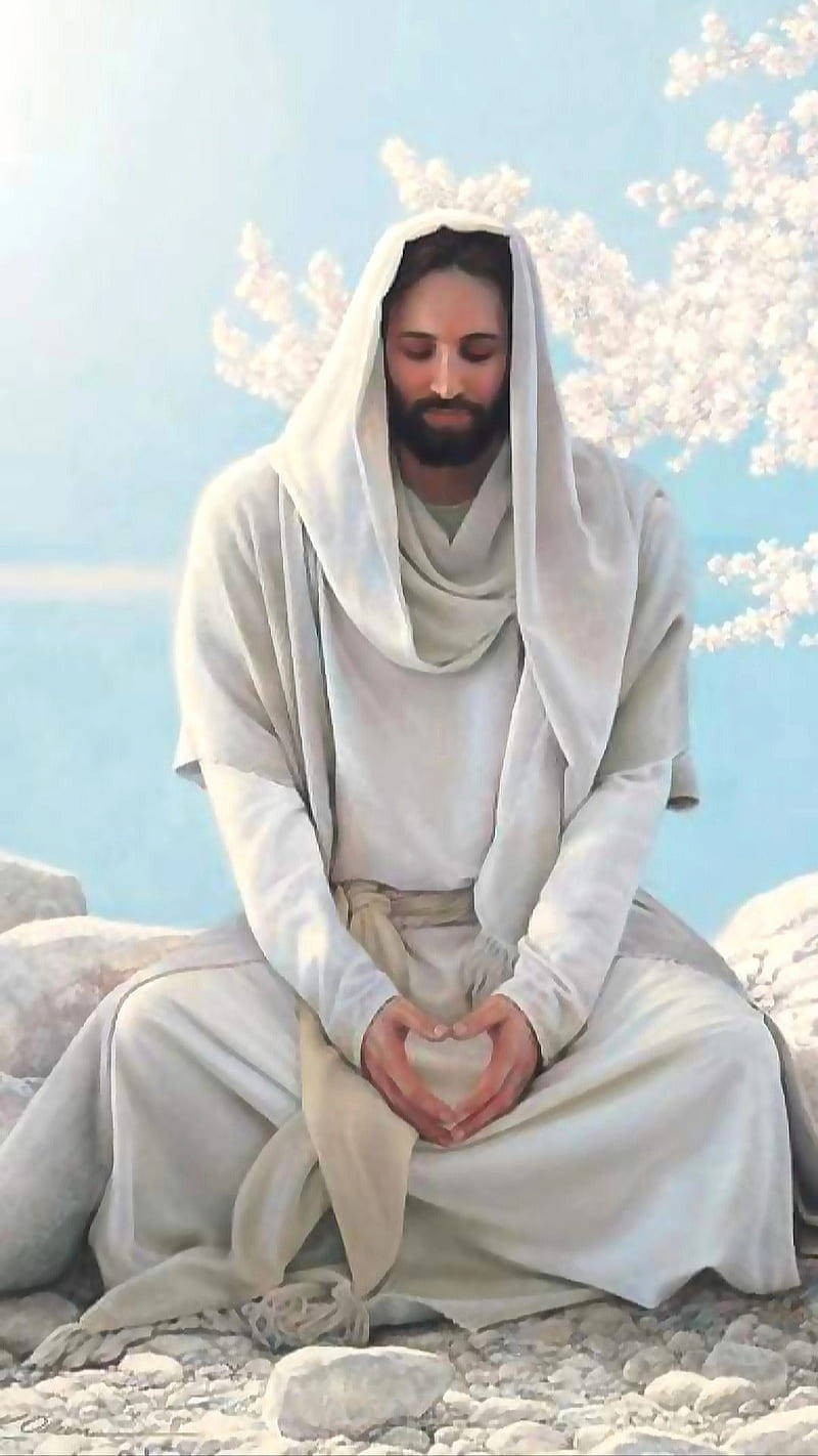 Christ Praying Jesus Phone Background