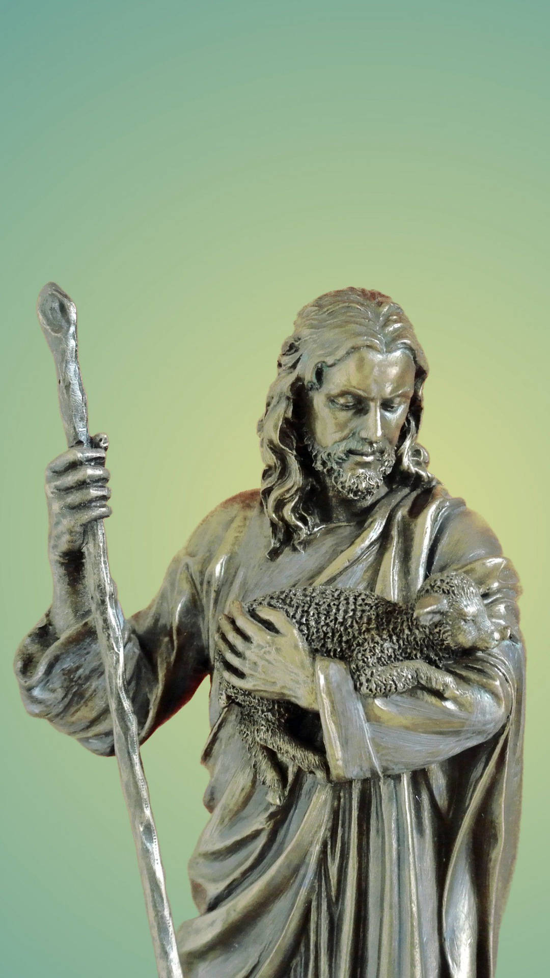 Christ Silver Figurine Jesus Phone Background
