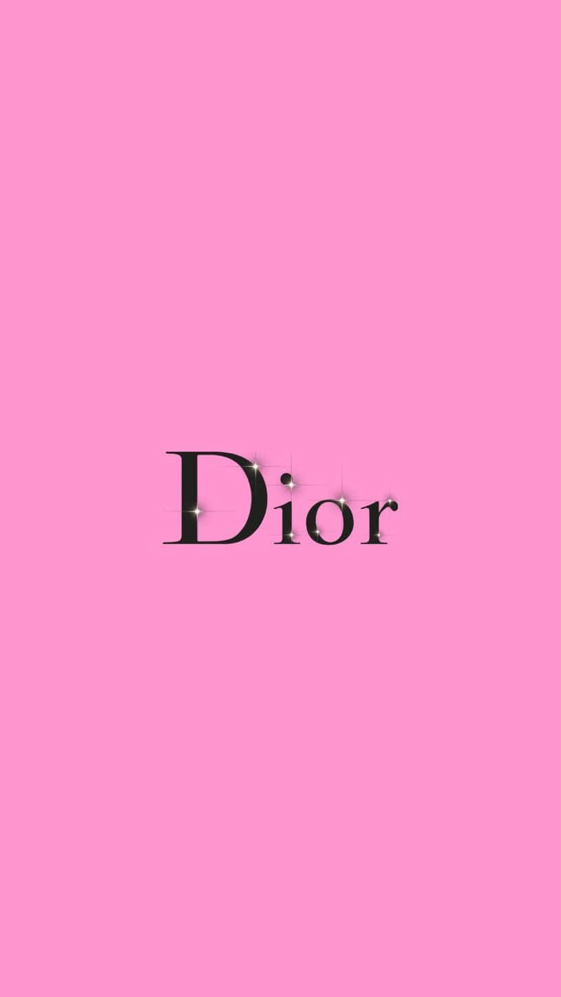 Christian Dior Logo Pink Background Background
